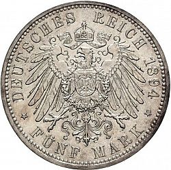 Large Reverse for 5 Mark 1894 coin