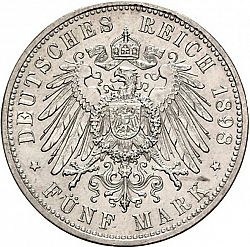 Large Reverse for 5 Mark 1898 coin