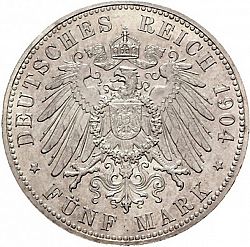 Large Reverse for 5 Mark 1904 coin
