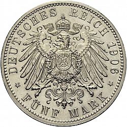 Large Reverse for 5 Mark 1906 coin