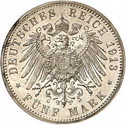 Large Reverse for 5 Mark 1913 coin