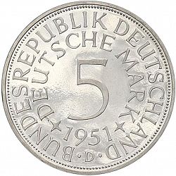 Large Obverse for 5 Mark 1951 coin