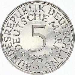 Large Obverse for 5 Mark 1951 coin