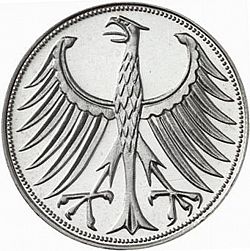 Large Obverse for 5 Mark 1963 coin