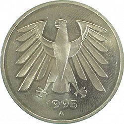 Large Obverse for 5 Mark 1995 coin