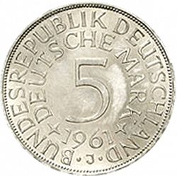Large Reverse for 5 Mark 1961 coin