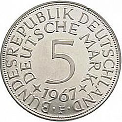 Large Reverse for 5 Mark 1967 coin