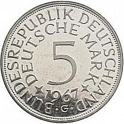 Large Reverse for 5 Mark 1967 coin