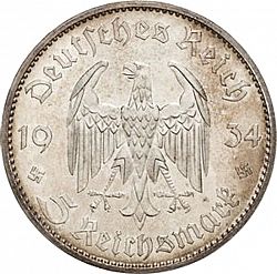 Large Obverse for 5 Reichsmark 1934 coin