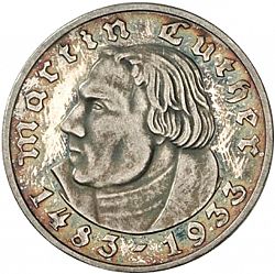 Large Reverse for 5 Reichsmark 1933 coin