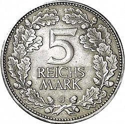 Large Reverse for 5 Reichsmark 1925 coin