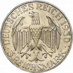 Large Reverse for 5 Reichsmark 1930 coin