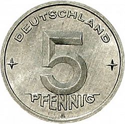 Large Obverse for 5 Pfennig 1948 coin