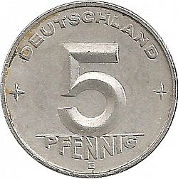 Large Obverse for 5 Pfennig 1952 coin