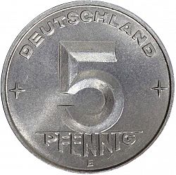 Large Obverse for 5 Pfennig 1953 coin