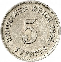 Large Obverse for 5 Pfenning 1894 coin