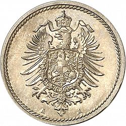 Large Reverse for 5 Pfenning 1874 coin