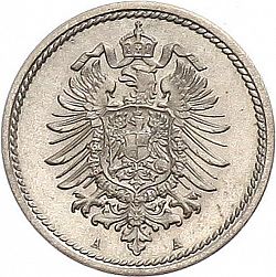 Large Reverse for 5 Pfenning 1875 coin