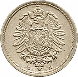 Large Reverse for 5 Pfenning 1876 coin