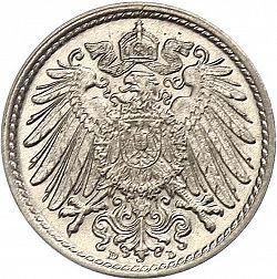 Large Reverse for 5 Pfenning 1899 coin