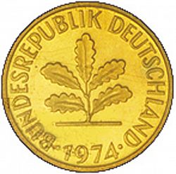Large Obverse for 5 Pfennig 1974 coin