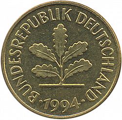 Large Obverse for 5 Pfennig 1994 coin
