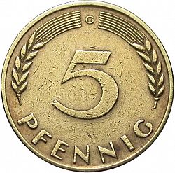Large Reverse for 5 Pfennig 1967 coin