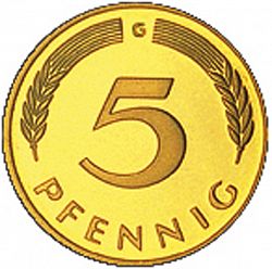 Large Reverse for 5 Pfennig 1974 coin