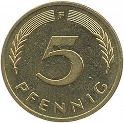 Large Reverse for 5 Pfennig 1994 coin