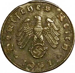 Large Obverse for 5 Reichspfenning 1941 coin
