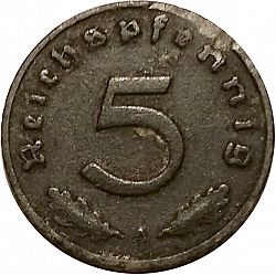 Large Reverse for 5 Reichspfenning 1940 coin