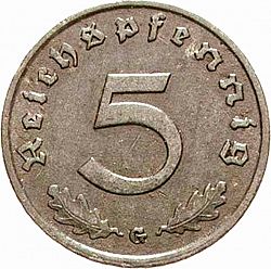 Large Reverse for 5 Reichspfenning 1944 coin