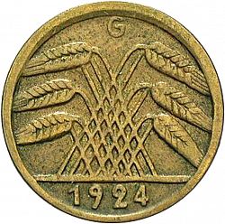 Large Reverse for 5 Pfenning 1924 coin