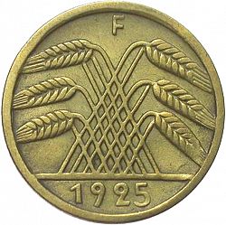 Large Reverse for 5 Pfenning 1925 coin