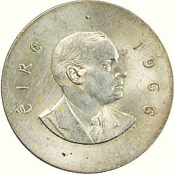 Large Obverse for 10 Shilling 1966 coin