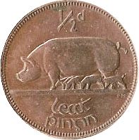Large Reverse for 1/2d - Halfpenny 1933 coin