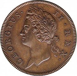 Large Obverse for Halfpenny 1736 coin