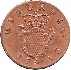 Large Reverse for Halfpenny 1753 coin
