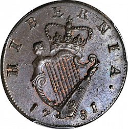 Large Reverse for Halfpenny 1781 coin