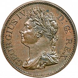 Large Obverse for Halfpenny 1822 coin