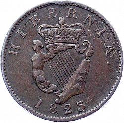 Large Reverse for Halfpenny 1823 coin