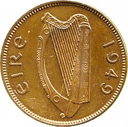 Large Obverse for 1/4d - Farthing 1949 coin