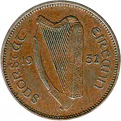 Large Obverse for 1/4d - Farthing 1932 coin