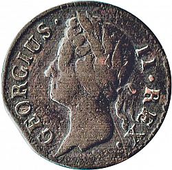 Large Obverse for Farthing 1744 coin