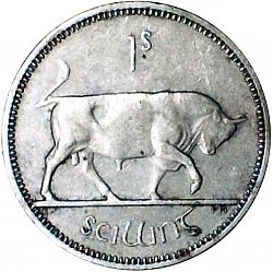 Large Reverse for 1s - Shilling 1959 coin