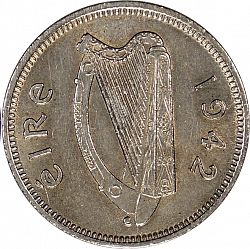 Large Obverse for 3d - 3 Pence 1942 coin