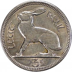 Large Reverse for 3d - 3 Pence 1942 coin