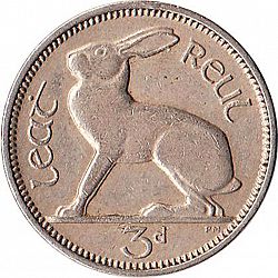 Large Reverse for 3d - 3 Pence 1961 coin