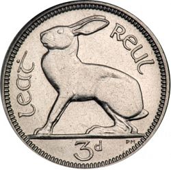 Large Reverse for 3d - 3 Pence 1928 coin