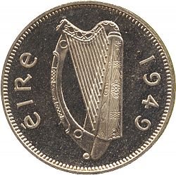 Large Obverse for 6d - 6 Pence 1949 coin